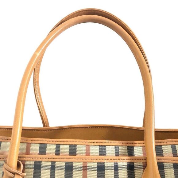 Authentic DAKS London Check Pattern Tan Tote Bag - Picture 14 of 14